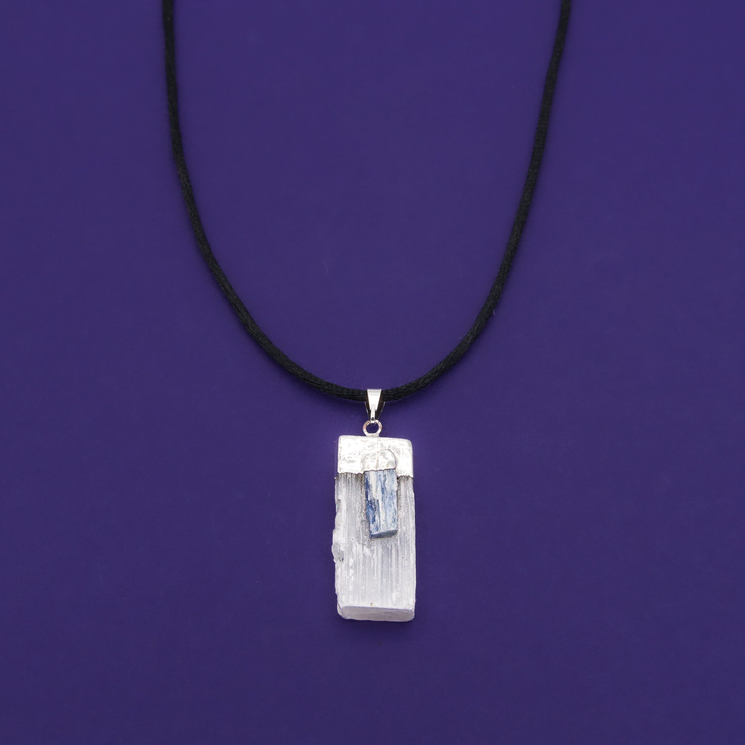 Necklace - Selenite & Kyanite Blue